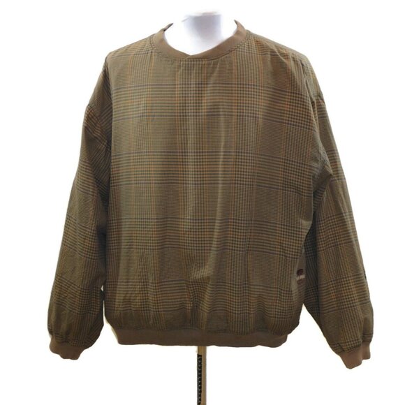 Vintage IZOD Club Pullover Windbreaker Golf Reversible Mens Large Plaid - Picture 1 of 10